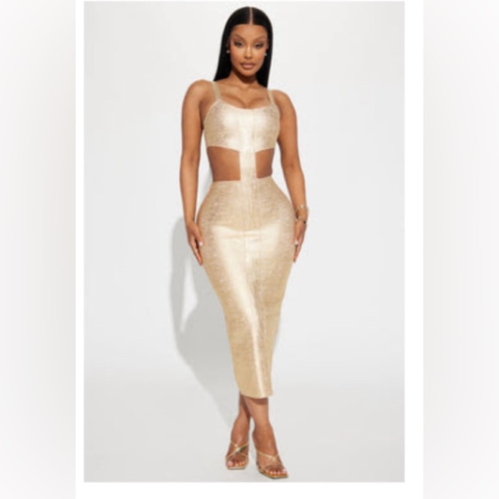 Gold Fashion Nova dress